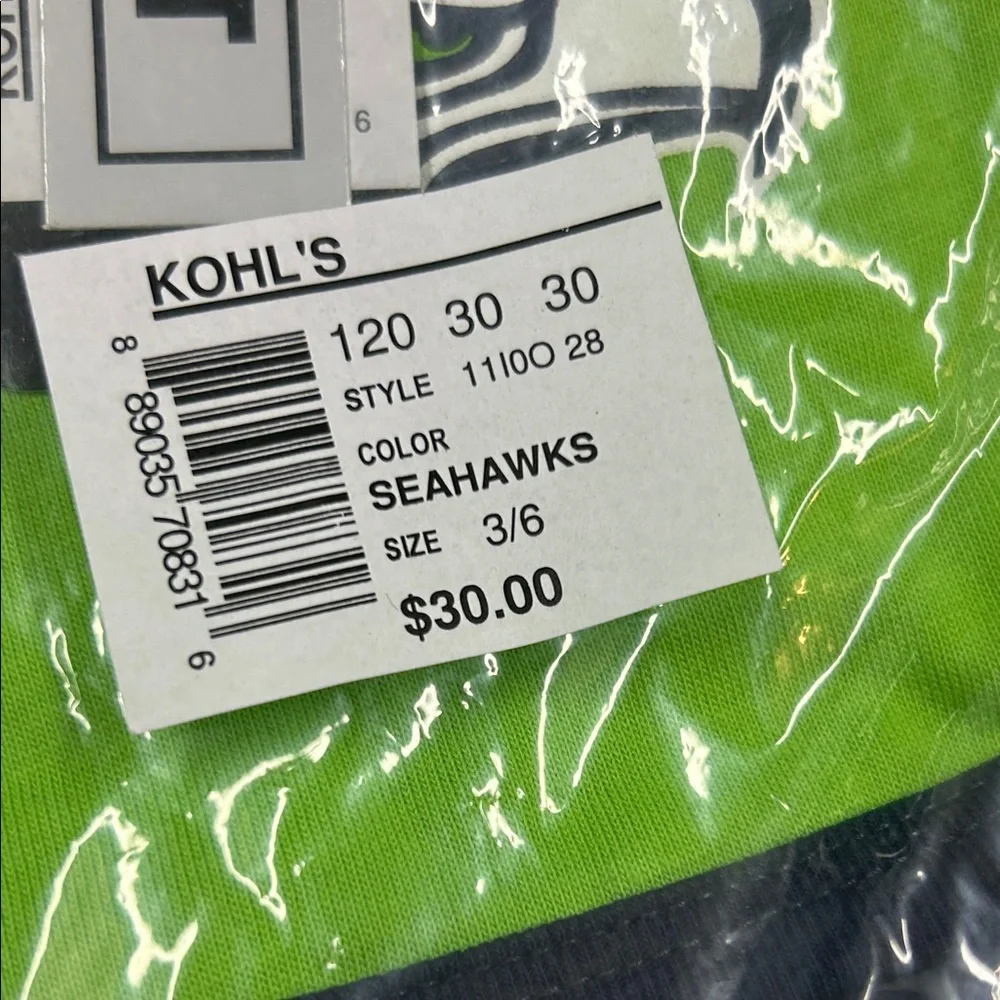 NFL Football Seattle Seahawks Baby Button Onesie + Booties + Bib Green Blue NWT